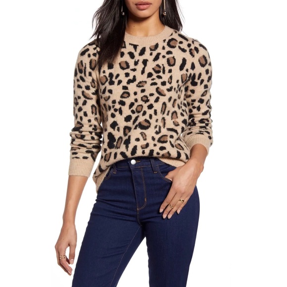 Halogen Sweaters - Halogen Leopard Print Pullover Sweater